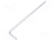 Wrench; hex key,spherical; HEX 4mm; tool steel; long; L: 144mm KING TONY