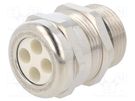 Cable gland; multi-hole; NPT3/4"; IP68; brass; Holes no: 4; 6mm HUMMEL