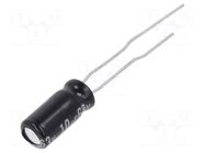 Capacitor: electrolytic; THT; 10uF; 63VDC; Ø5x11mm; Pitch: 2.5mm PANASONIC