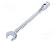 Wrench; combination swivel head socket,with joint; 250mm KING TONY
