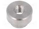 Nut; round; M3; 0.5; A1 stainless steel; BN 639; push-on BOSSARD