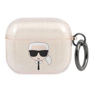 Karl Lagerfeld KLA3UKHGD AirPods 3 cover gold / gold Glitter Karl`s Head, Karl Lagerfeld