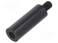 Screwed spacer sleeve; cylindrical; polyamide; M5; M5; 27mm; black DREMEC