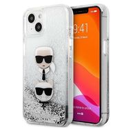 Karl Lagerfeld KLHCP13SKICGLS iPhone 13 mini 5,4" srebrny/silver hardcase Liquid Glitter Karl&Choupette Head, Karl Lagerfeld