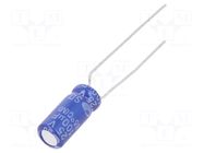 Capacitor: electrolytic; THT; 100uF; 25VDC; Ø5x11mm; ±20%; 2000h SAMWHA