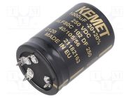 Capacitor: electrolytic; SNAP-IN; 1000uF; 250VDC; Ø35x50mm; ±20% KEMET