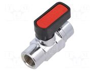 Ball valve; max.20bar; nickel plated brass; -20÷80°C PNEUMAT