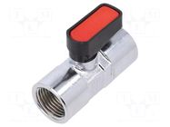 Ball valve; max.20bar; nickel plated brass; -20÷80°C PNEUMAT