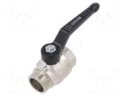 Ball valve; max.25bar; nickel plated brass; -15÷90°C PNEUMAT