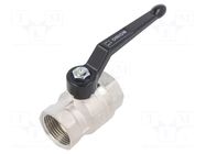Ball valve; max.25bar; nickel plated brass; -15÷90°C PNEUMAT