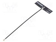 Antenna; Bluetooth,WiFi,ZigBee; 3dBi,4dBi; linear; 34.9x9mm; MHF4 