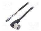 Connection lead; M12; PIN: 4; angled; Len: 2m; plug; 4A; -10÷80°C; PVC OMRON