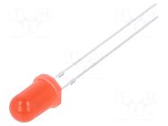 LED; red; 5mm; 100mcd; 40°; Front: convex; 2VDC; No.of term: 2 NTE Electronics