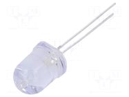 LED; white cold; 10mm; 10000÷12000mcd; 30°; Front: convex; 3÷3.6VDC NTE Electronics