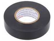 Tape: electrical insulating; W: 19mm; L: 20m; Thk: 0.18mm; black HELLERMANNTYTON