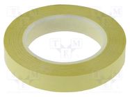 Tape: electrical insulating; W: 19mm; L: 66m; Thk: 0.063mm; yellow 3M