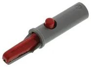 CROCODILE CLIP, 6MM, GREY/RED, 6A