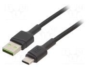 Cable; USB 2.0; USB A plug,USB C plug; 1.2m; black; 480Mbps GREEN CELL