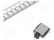 Microswitch TACT; SPST; Pos: 2; 0.05A/12VDC; SMD; none; 1.77N; black E-SWITCH