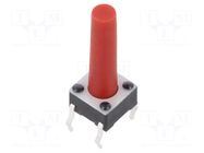 Microswitch TACT; SPST-NO; Pos: 2; 0.05A/12VDC; THT; 2.45N; 6x6x4mm E-SWITCH