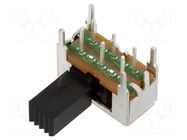 Switch: slide; Pos: 2; DPDT; 0.5A/15VDC; ON-ON; THT; 13.8x6.5x8.5mm E-SWITCH