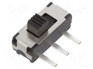 Switch: slide; Pos: 2; SPDT; 0.3A/6VDC; ON-ON; THT; Rinsul min: 100MΩ E-SWITCH