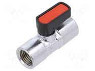 Ball valve; max.20bar; nickel plated brass; -20÷80°C PNEUMAT