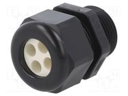 Cable gland; multi-hole; NPT3/4"; IP65; polyamide; black; 6mm HUMMEL