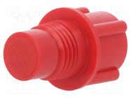 Bottom cartridge cap; red; screwed rod; polyetylene FISNAR