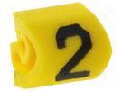Markers; Marking: 2; 1÷3mm; PVC; yellow; -65÷105°C; leaded; HGDC1-3 HELLERMANNTYTON
