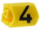 Markers; Marking: 4; 1÷3mm; PVC; yellow; -65÷105°C; leaded; HGDC1-3 HELLERMANNTYTON