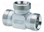 Tee; Ext.thread: G 3/4"; H: 40mm; nickel plated brass; L: 54mm HUMMEL