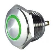 VR SW, ILLUM, SPST-NO, GRN, 0.1A, 48VDC