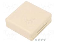 Enclosure: for alarms; X: 71mm; Y: 71mm; Z: 27mm; ABS; ivory; SENSES SUPERTRONIC