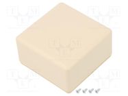 Enclosure: multipurpose; X: 71mm; Y: 71mm; Z: 37mm; ABS; ivory SUPERTRONIC
