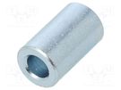 Spacer sleeve; 10mm; cylindrical; steel; zinc; Out.diam: 6mm DREMEC