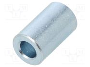 Spacer sleeve; 10mm; cylindrical; steel; zinc; Out.diam: 6mm DREMEC