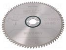 Circular saw; Ø: 250mm; Øhole: 30mm; W: 2.8mm; Teeth: 80; HW/CT METABO