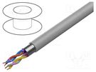 Wire; JE-Y(ST)Y÷BD; 2x2x0.5mm; shielded,Al-PET foil; PVC; grey LAPP