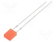 LED; rectangular; 2x4x5mm; red; 100÷150mcd; 100°; Front: flat; 20mA OPTOSUPPLY