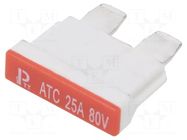 Fuse: fuse; 25A; 80VDC; automotive; 19mm; copper; tinned ESKA