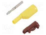 Plug; 4mm banana; 32A; 1kV; yellow; insulated; Max.wire diam: 4mm SCHÜTZINGER