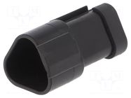 Connector: wire-wire; plug; male; PX0; PIN: 3; IP68; for cable; black BULGIN