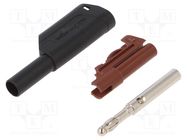 Plug; 4mm banana; 32A; 1kV; black; insulated; Max.wire diam: 4mm SCHÜTZINGER