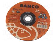 Cutting wheel; Ø: 180mm; Øhole: 22.23mm; Disc thick: 2mm; Class: 5* BAHCO