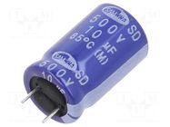 Capacitor: electrolytic; THT; 10uF; 500VDC; Ø12.5x20mm; ±20%; 2000h SAMWHA