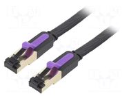 Patch cord; U/FTP; 7; stranded; Cu; PVC; black; 3m; 30AWG; flat cable VENTION