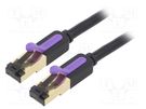 Patch cord; S/FTP; 7; stranded; OFC; PVC; black; 5m; 28AWG VENTION