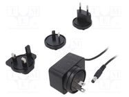 Power supply: switching; mains,plug; 12VDC; 1A; 12W; Plug: EU; black POS