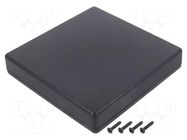 Enclosure: multipurpose; X: 125mm; Y: 125mm; Z: 25mm; TW; ABS; black TAKACHI